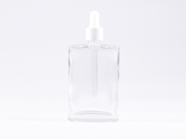 Klarglasflasche Miro 100ml - Pipette weiss